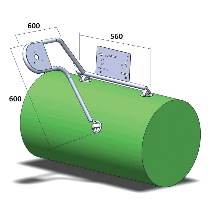 Стойка рулевая с креплением на баллон надувной лодки 25мм в Сочи