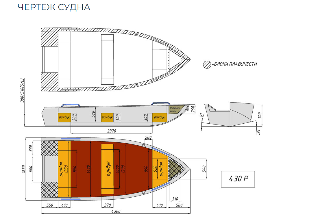 Алюминиевая лодка  Wyatboat-430 Р в Сочи