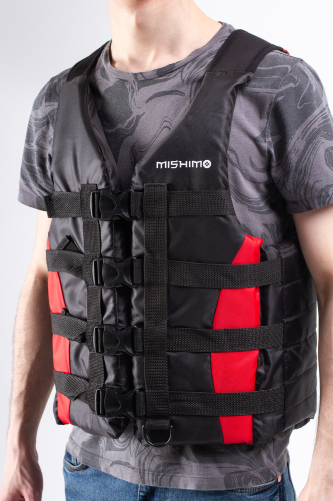 Жилет спасательный MISHIMO PRO Премиум качества Черно-красный в Сочи