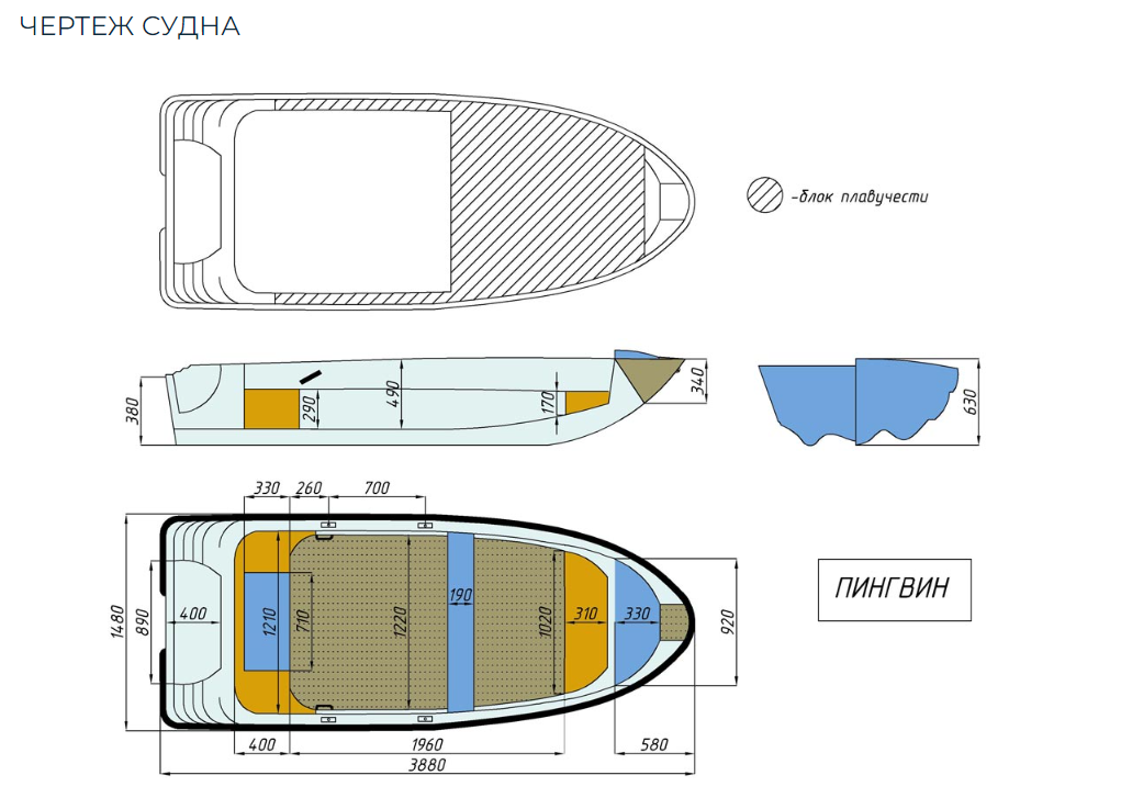 Стеклопластиковая лодка Пингвин (тримаран) в Сочи