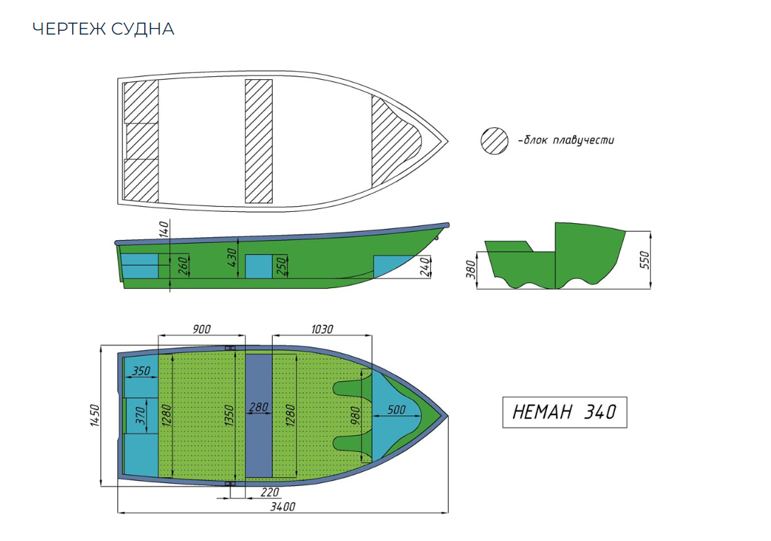 Стеклопластиковая лодка Neman-340 (тримаран) в Сочи