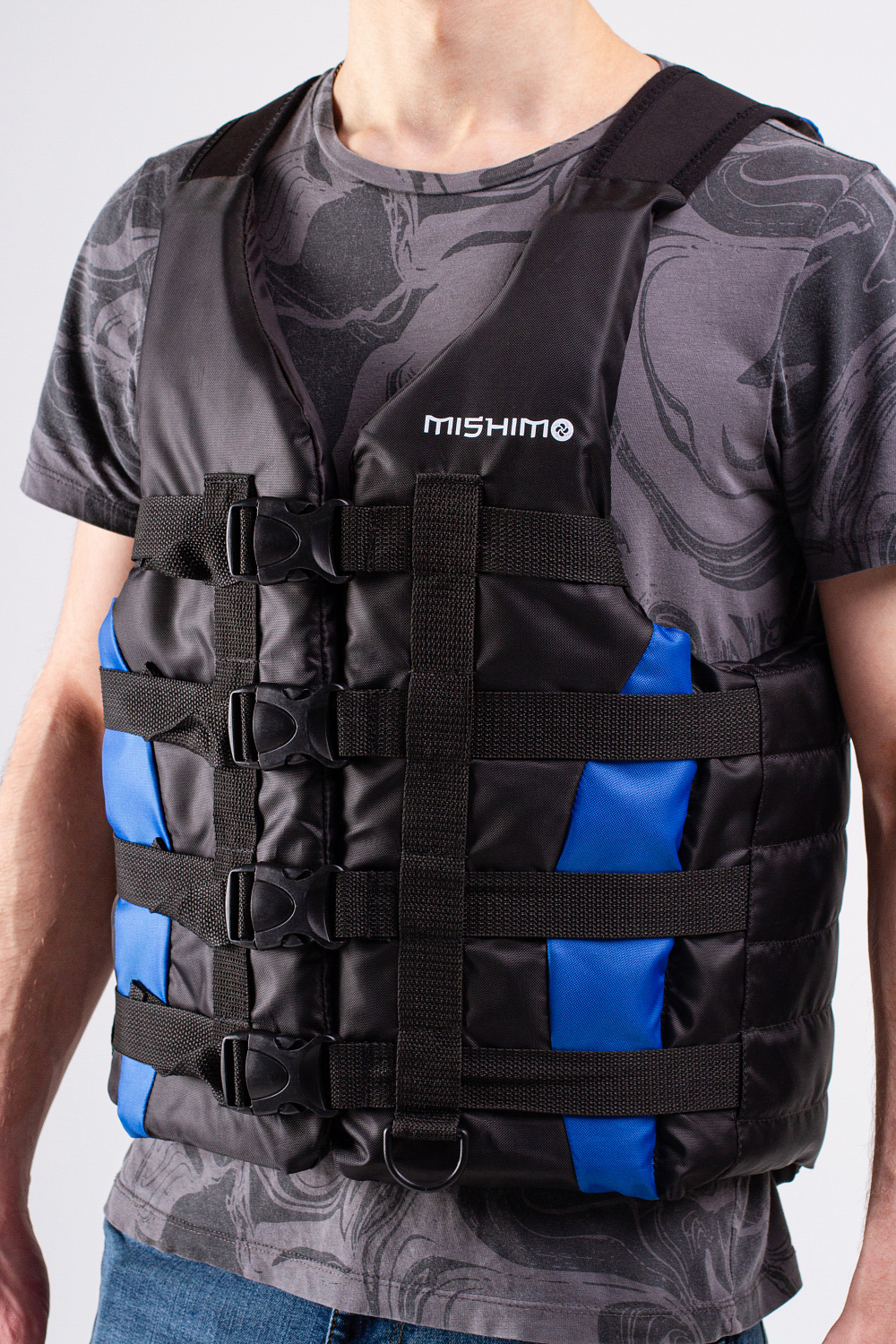 Жилет спасательный MISHIMO PRO Премиум качества Черно-синий в Сочи