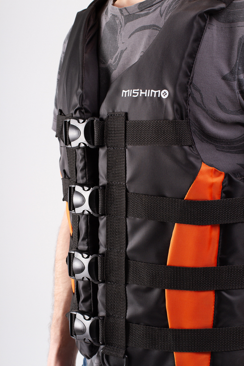Жилет спасательный MISHIMO PRO Премиум качества Черно-оранжевый в Сочи