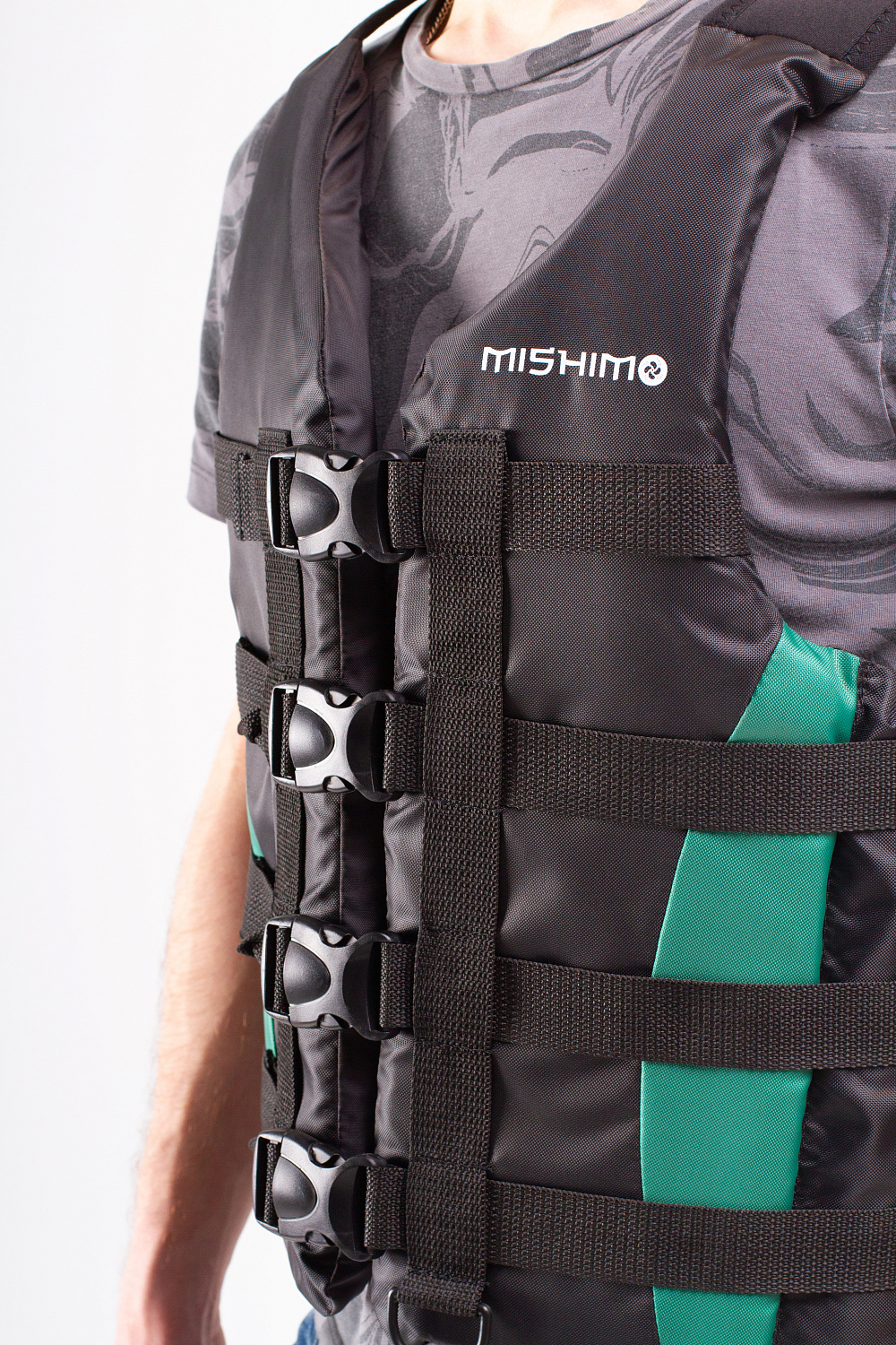 Жилет спасательный MISHIMO PRO Премиум качества Черно-зеленый в Сочи