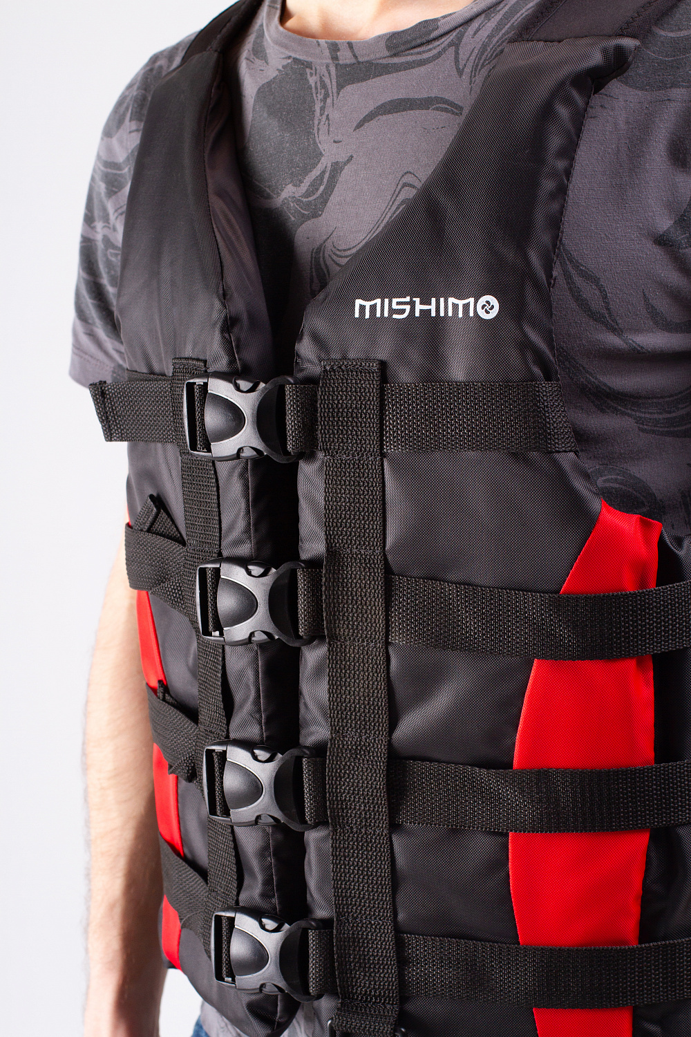 Жилет спасательный MISHIMO PRO Премиум качества Черно-красный в Сочи
